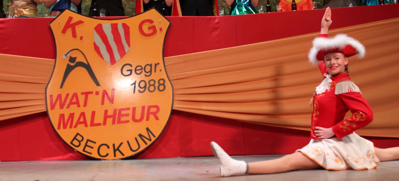 Foto vom Logo der K.G. Wat'n Malheur e.V. auf dem eigenen Kostümball